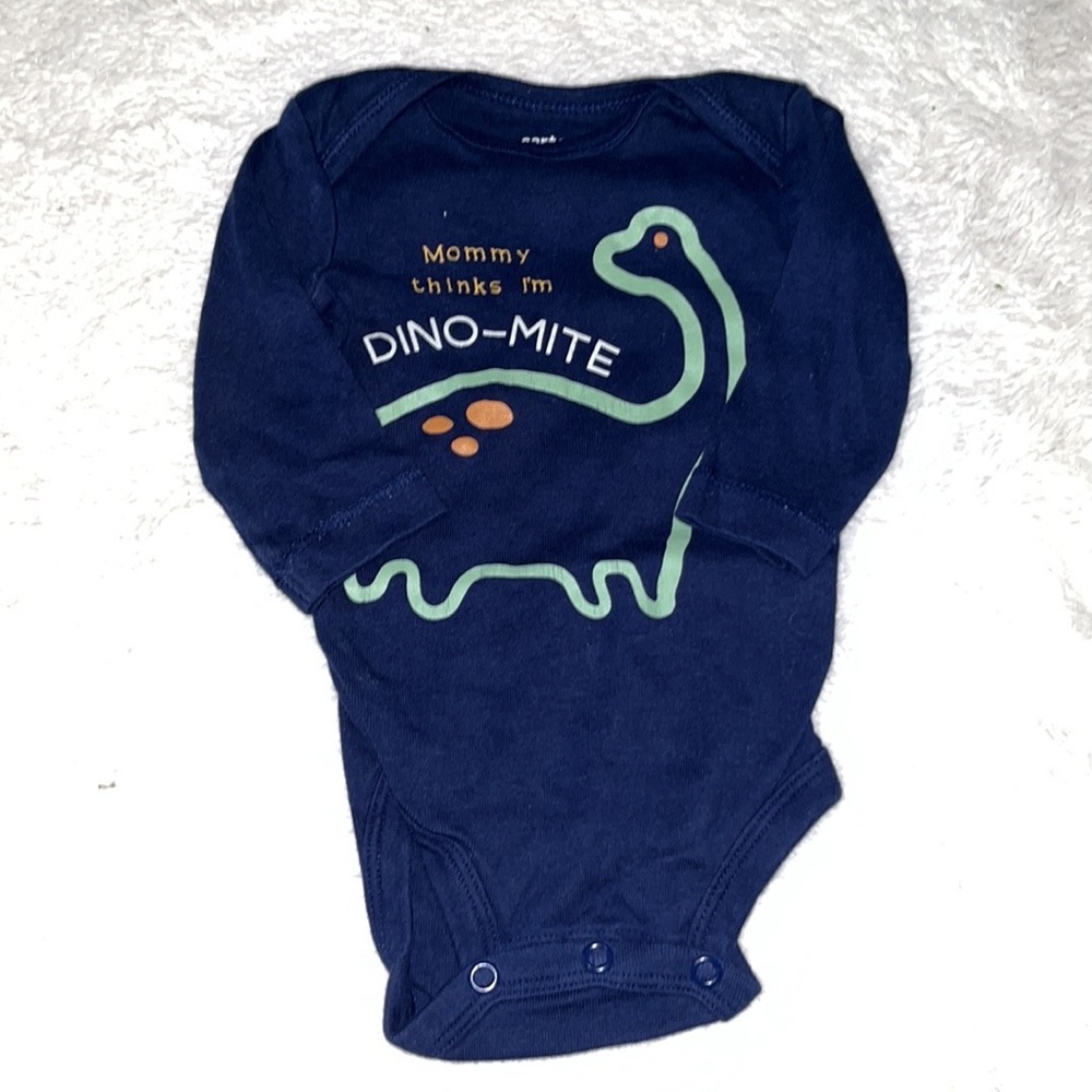(3 for $10) carters Dinosaur navy blue bodysuit 3 month baby boy clothing 🦕